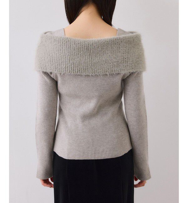 VIS「フェザーヤーンオフショルもちもちリブニット/イージーケア」|ニット・セーター|