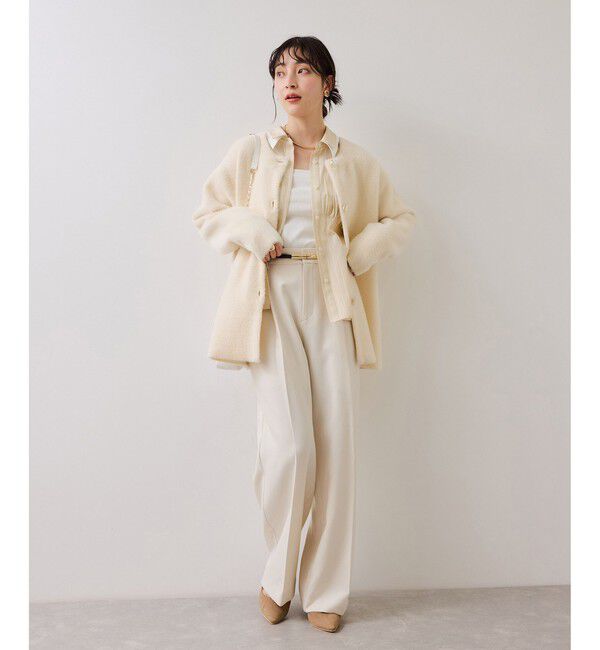 VIS「無地＆ストライプダブルカラーウエスト切り替えシャツ」|シャツ・ブラウス|