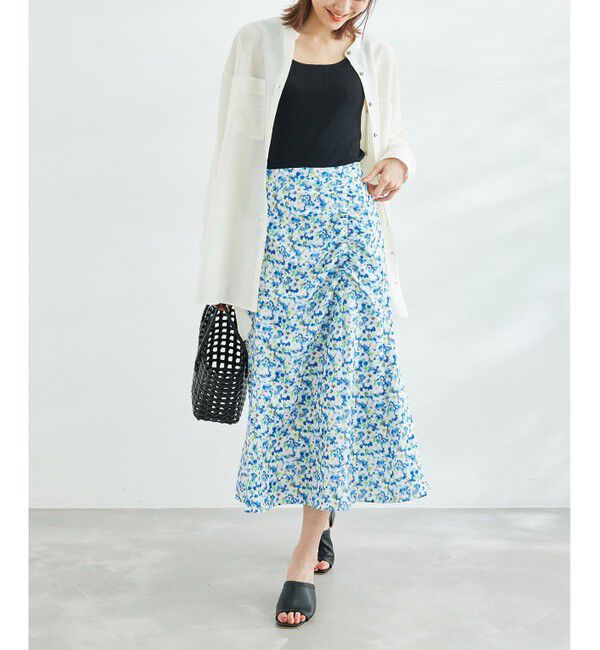 Rope&rsquo;Picnic「ぼかしフラワーギャザーマーメイドスカート」|スカート|