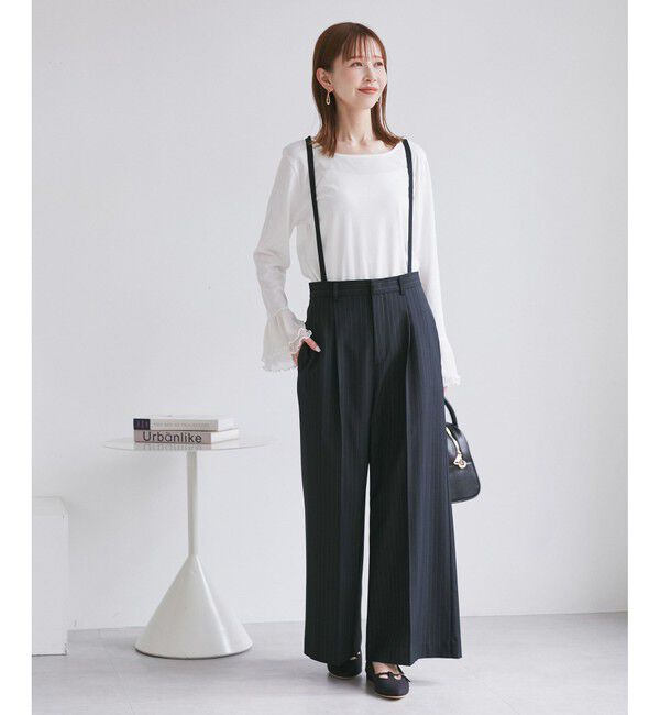 Rope&rsquo;Picnic「フレアシルエットサスペンダー付きパンツ」|チノ|