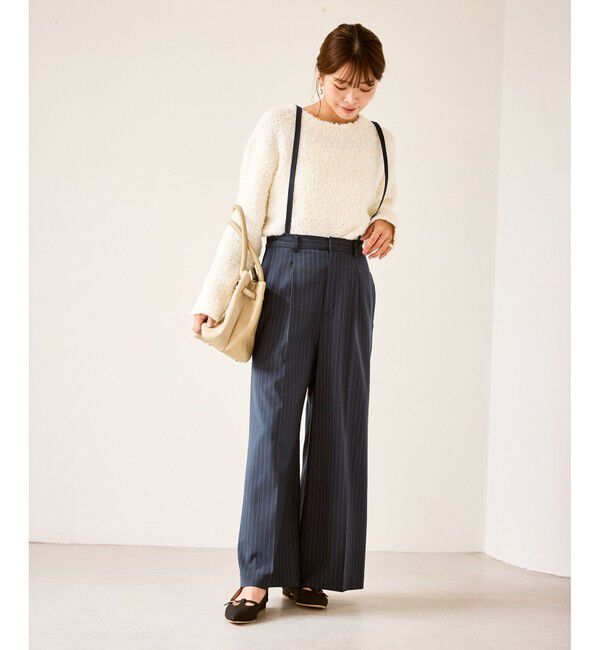 Rope&rsquo;Picnic「フレアシルエットサスペンダー付きパンツ」|チノ|