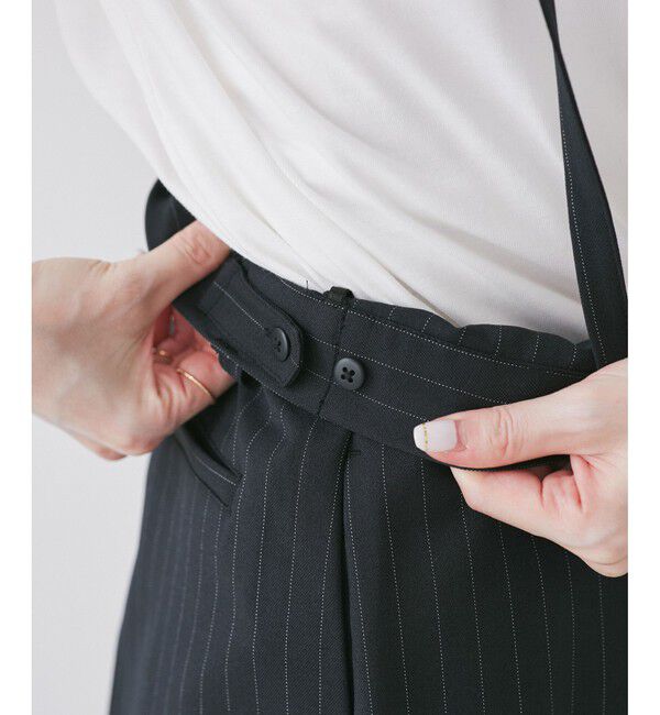 Rope&rsquo;Picnic「フレアシルエットサスペンダー付きパンツ」|チノ|