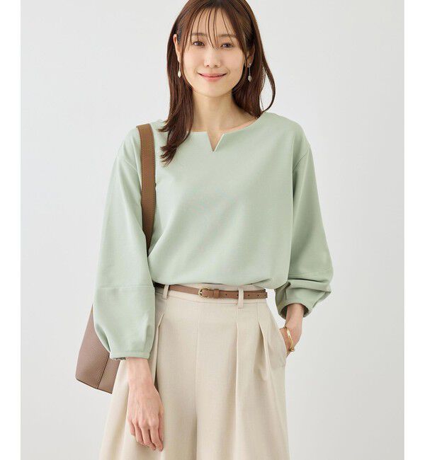 Rope&rsquo;Picnic「ランタンスリーブリップルカットトップス」|Tシャツ・カットソー|