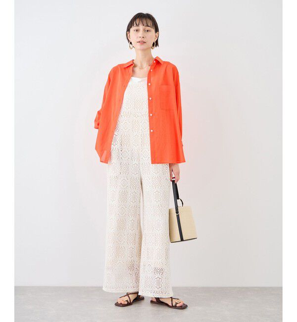 Rope&rsquo;Picnic「お着軽シャツシリーズ 無地・ストライプ 2WAYシアーブラウス/接触冷感・通気性」|シャツ・ブラウス|