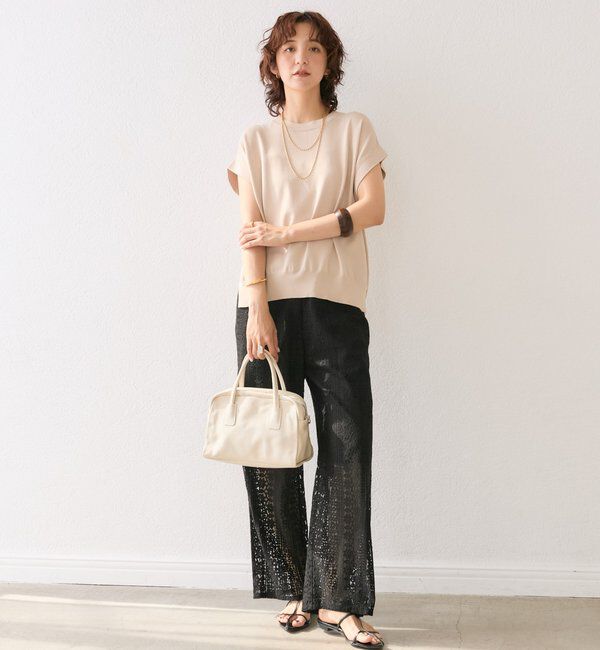  「【接触冷感】クールタッチショルダーニット」|ニット・セーター|