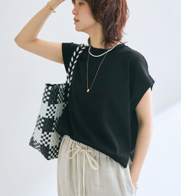  「【接触冷感】クールタッチショルダーニット」|ニット・セーター|ブラック