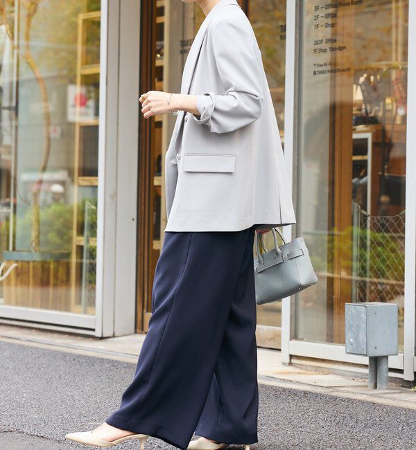  「【オケージョンや通勤に】ダブルサテンタックパンツ」|チノ|