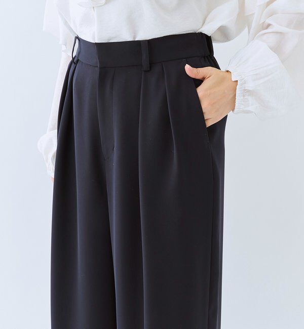  「【オケージョンや通勤に】ダブルサテンタックパンツ」|チノ|