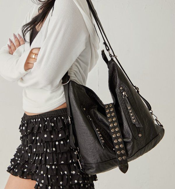  「【新色追加】2WAYドットスタッズリンプバッグ」|ショルダー・メッセンジャー|