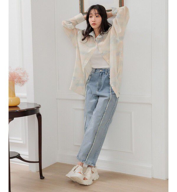 LOWRYS FARM「スタイルUPクロスカップキャミ」|Tシャツ・カットソー|