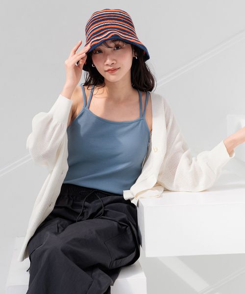 LOWRYS FARM「スタイルUPクロスカップキャミ」|Tシャツ・カットソー|