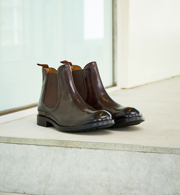 alfredoBANNISTER「【SHOO IN SHOE】カーフレザー チェルシーブーツ / サイドゴアブーツ」|ショートブーツ|ダークブラウン