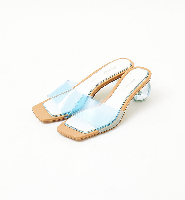 AU BANNISTER「クリアヒールミュール」|サンダル|ライトブルー