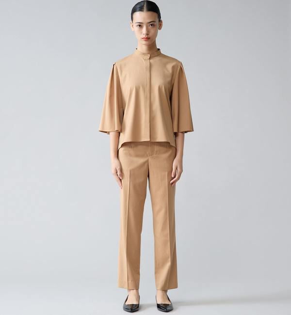 TIARA「フレアスリーブバンドカラーブラウス」|シャツ・ブラウス|