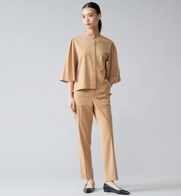 TIARA「フレアスリーブバンドカラーブラウス」|シャツ・ブラウス|