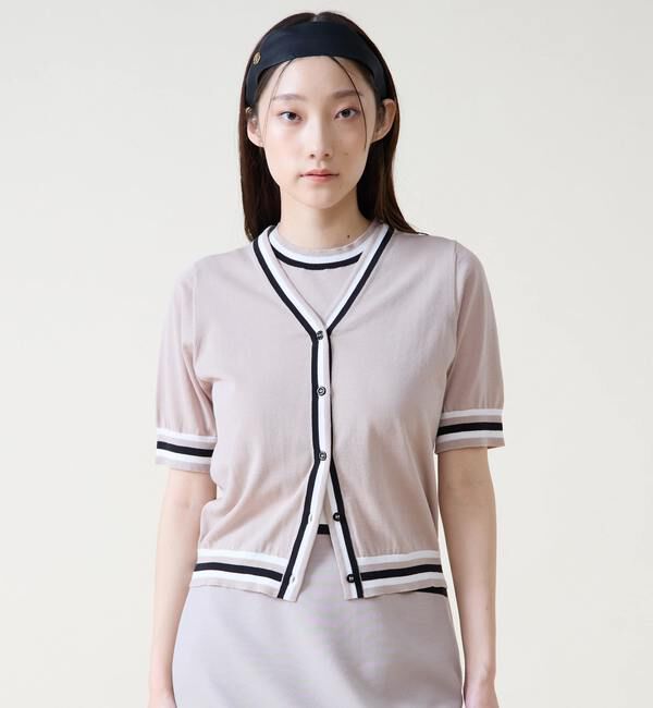 TIARA「トリプルラインカーディガン」|カーディガン|ベージュ