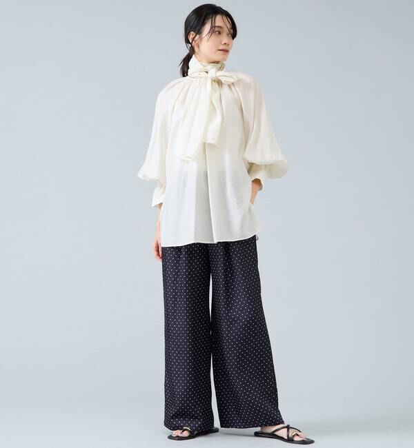 Liesse「ボウタイ付きギャザーブラウス」|シャツ・ブラウス|