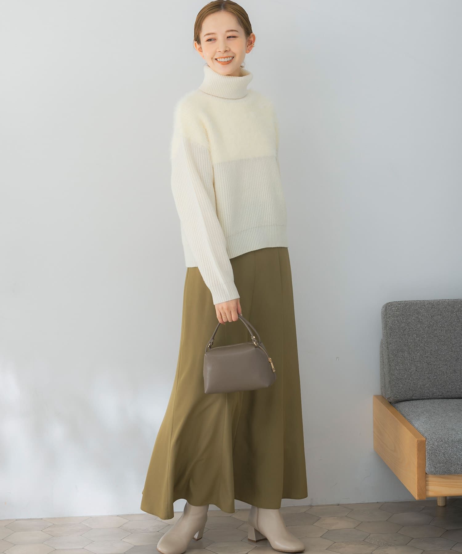 URBAN RESEARCH ROSSO「エアリーヤーンドッキングニットプルオーバー」|ニット・セーター|