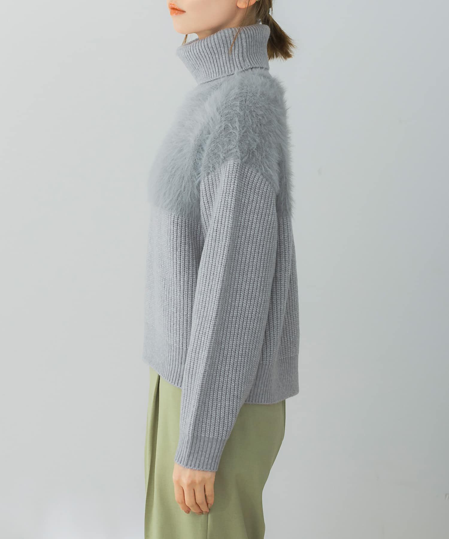 URBAN RESEARCH ROSSO「エアリーヤーンドッキングニットプルオーバー」|ニット・セーター|