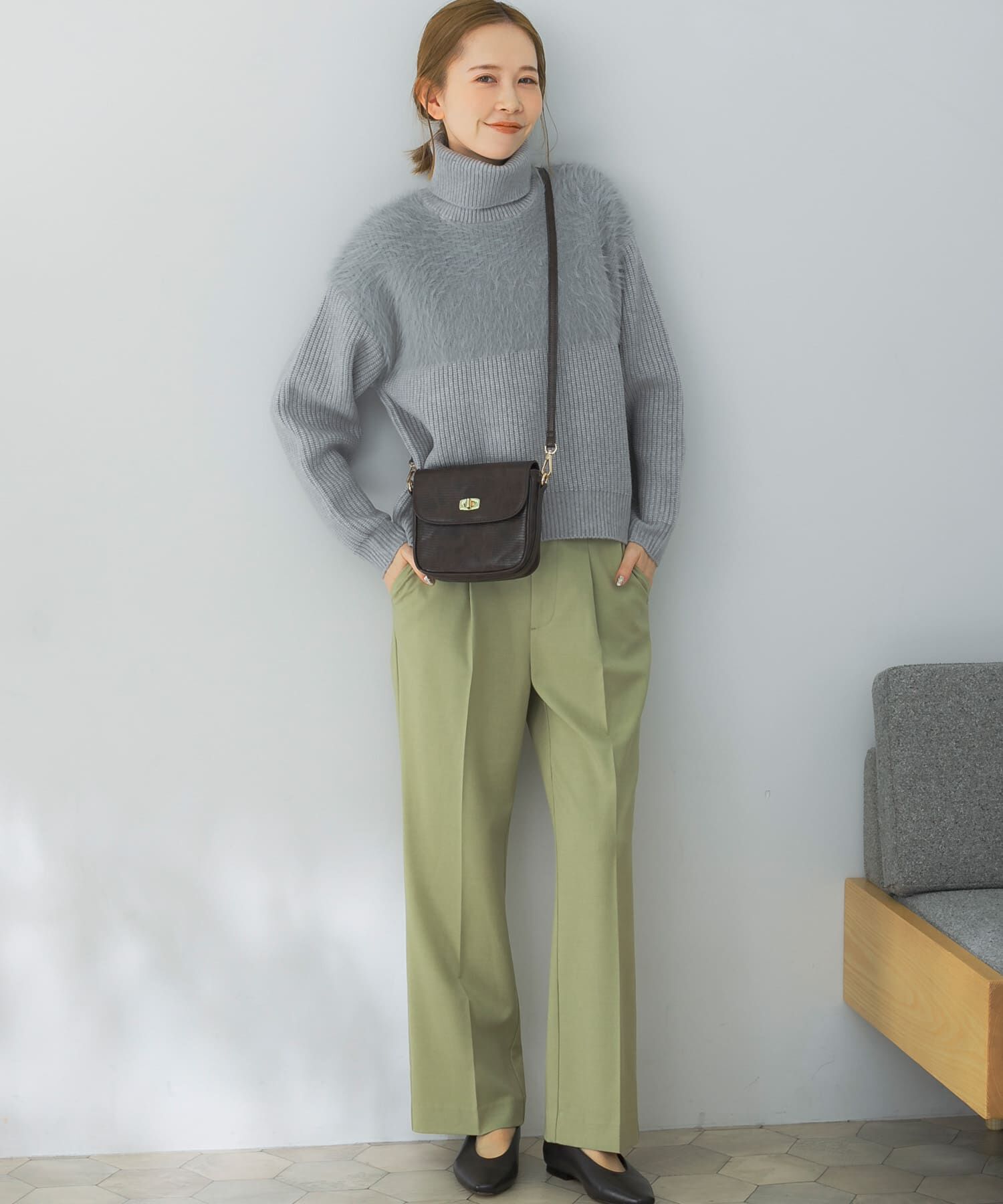 URBAN RESEARCH ROSSO「エアリーヤーンドッキングニットプルオーバー」|ニット・セーター|