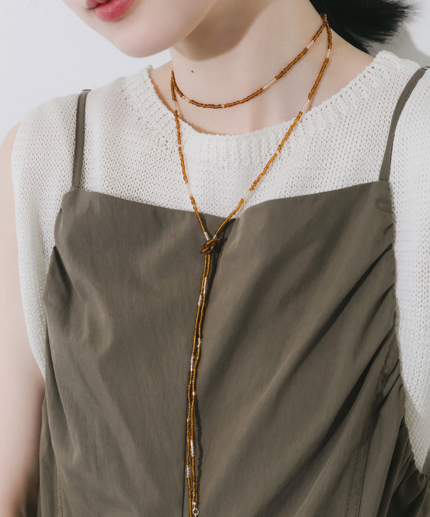 SMELLY「ビーズロングチョーカー」|ネックレス|