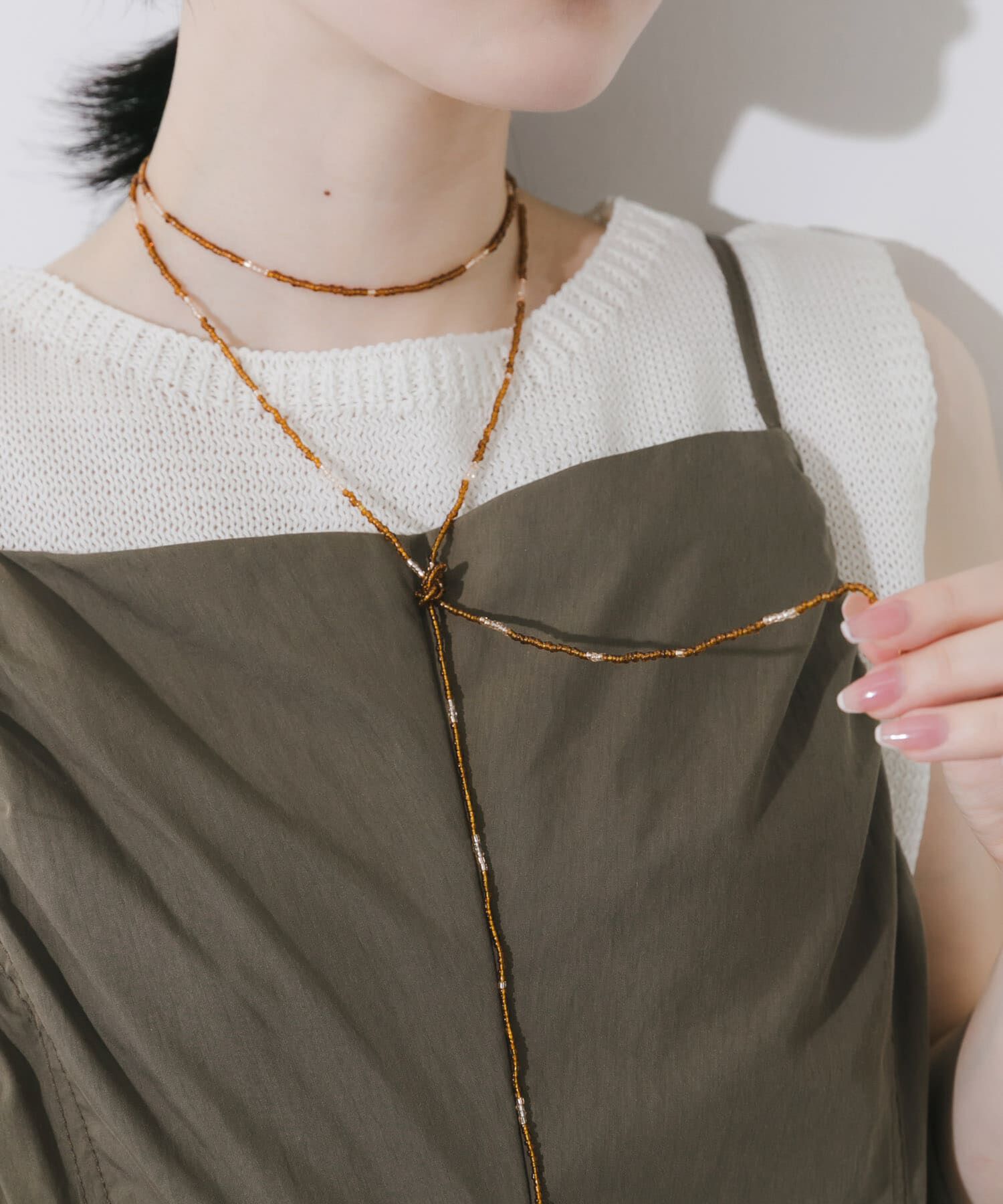 SMELLY「ビーズロングチョーカー」|ネックレス|