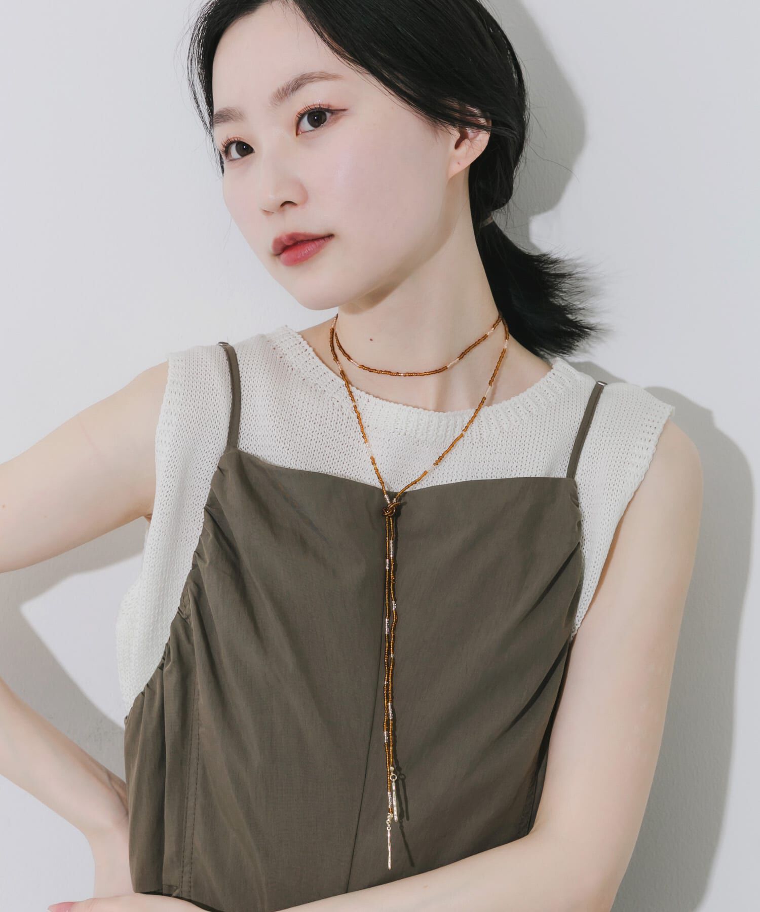 SMELLY「ビーズロングチョーカー」|ネックレス|