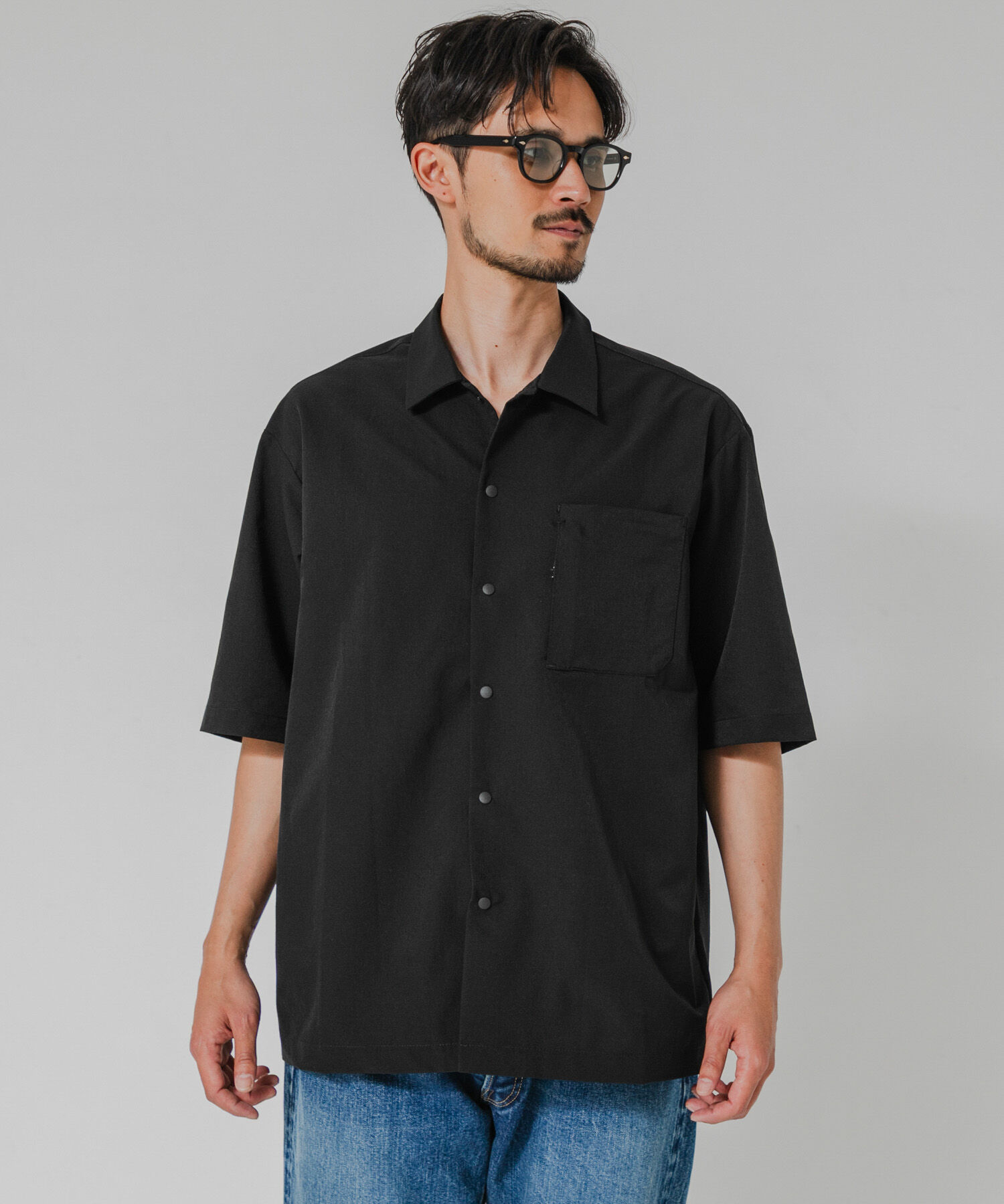 URBAN RESEARCH「COOL DOTS SHORT-SLEEVE SHIRTS」|シャツ・ブラウス|ブラック