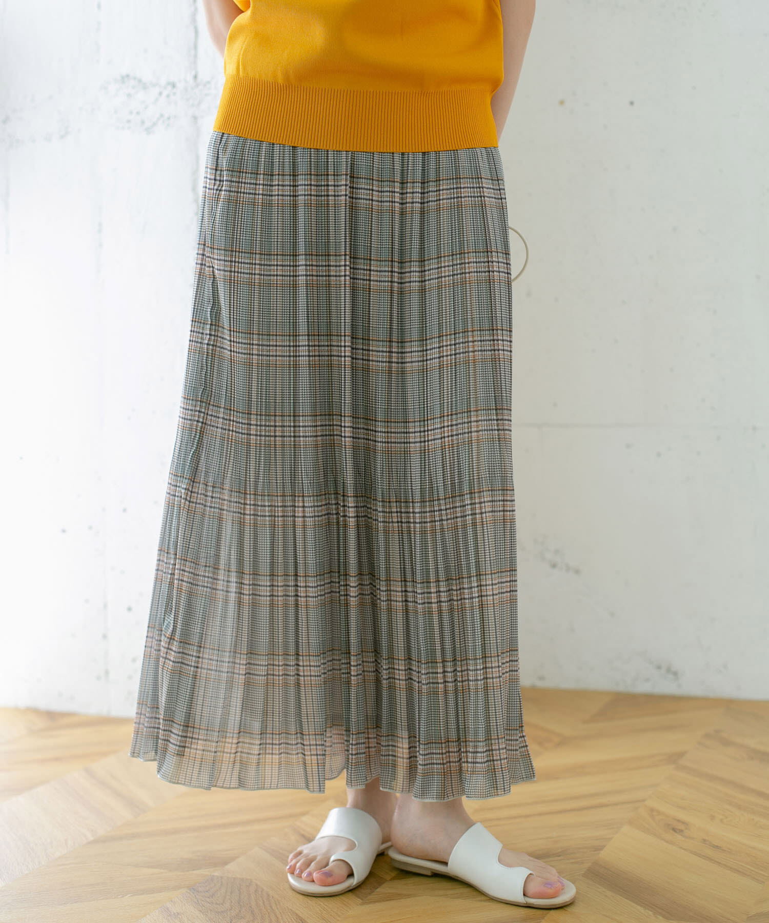  「チェック消しプリーツスカート&there4;」|スカート|