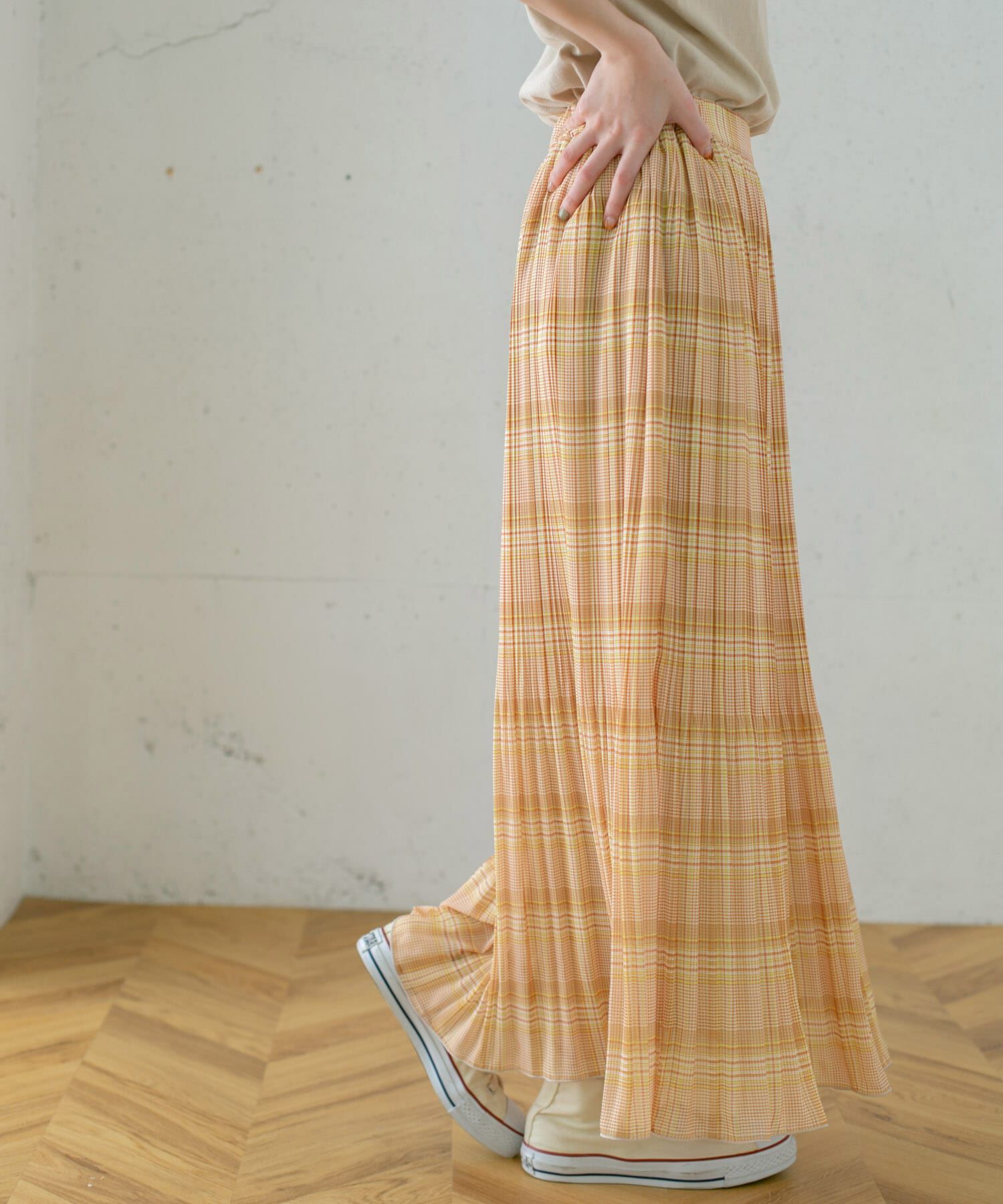  「チェック消しプリーツスカート&there4;」|スカート|