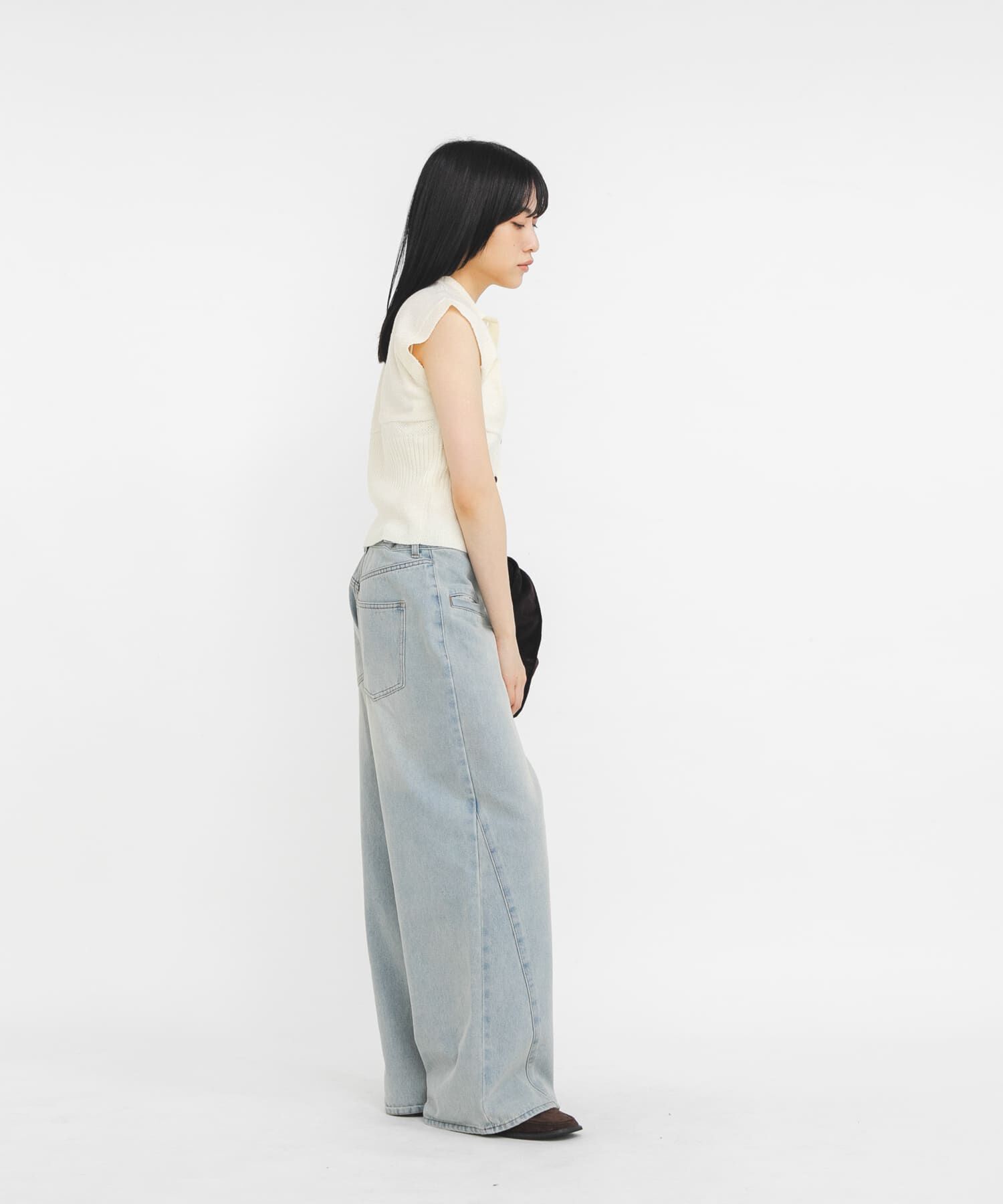  「スリーブレスニットシャツ」|ニット・セーター|