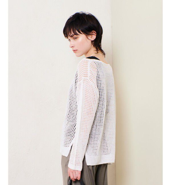 allureville「リネンコードメッシュプルオーバー」|ニット・セーター|