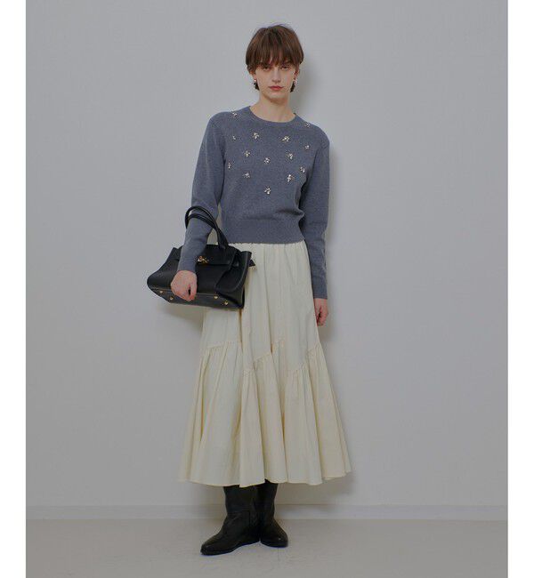 allureville「◇バイヤス切替ギャザースカート」|スカート|アイボリー