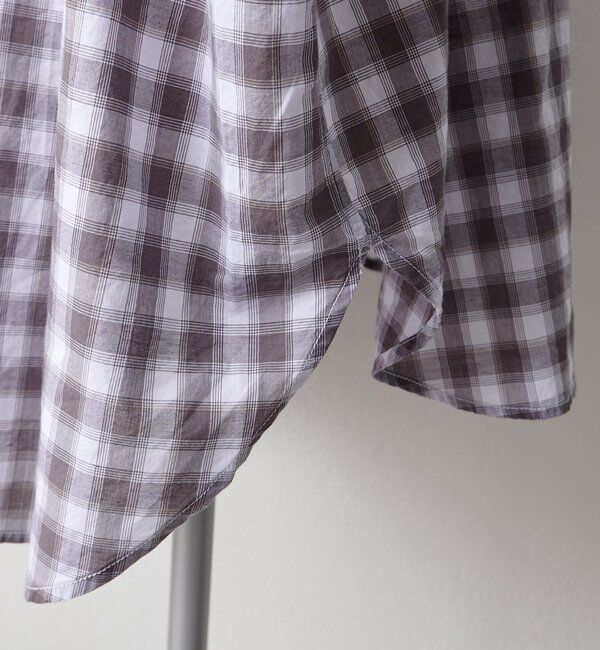  「綿麻チェックオーバーシャツブラウス」|シャツ・ブラウス|