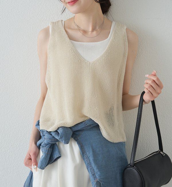  「片畦ニットビスチェ」|ニット・セーター|