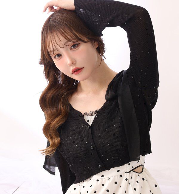  「シアーラメカーディガン」|ニット・セーター|