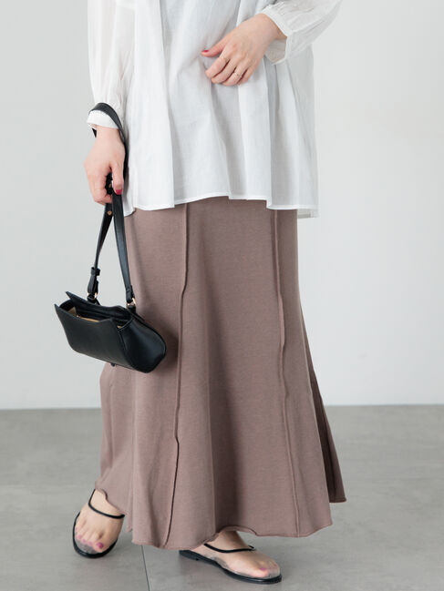 Lugnoncure「ミニ裏毛マーメイドスカート」|スカート|ブラウン