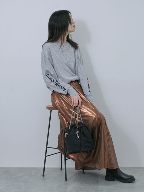 Samansa Mos2 blue「◎袖ロゴニットプルオーバー」|ニット・セーター|