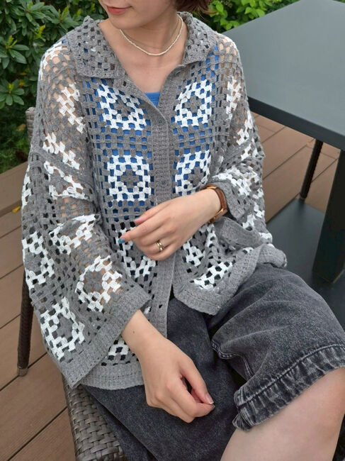 SM2「マシンクロシェニットシャツ」|カーディガン|