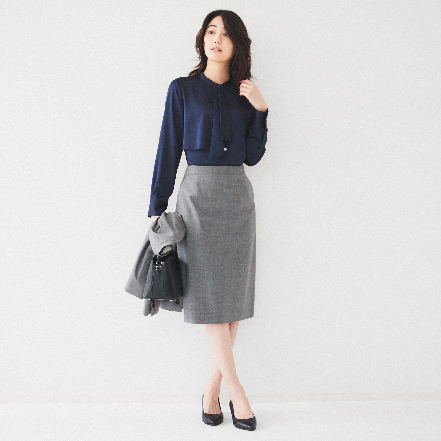 UNTITLED「【通勤スーツ】ウーステッド タイトスカート」|スカート|
