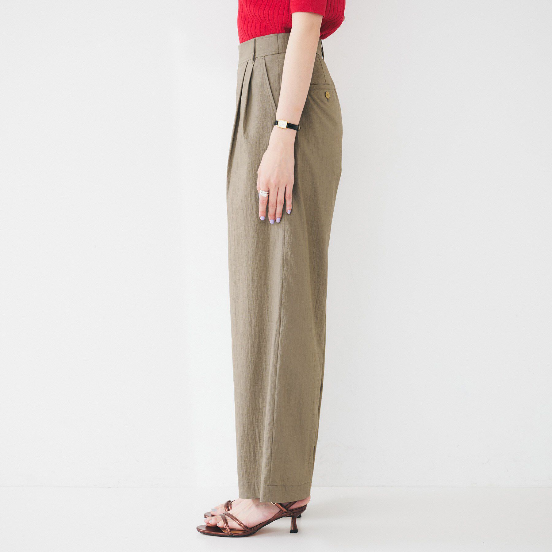 UNTITLED「【後ろウエストゴム/洗える】2タックワイドパンツ」|その他|