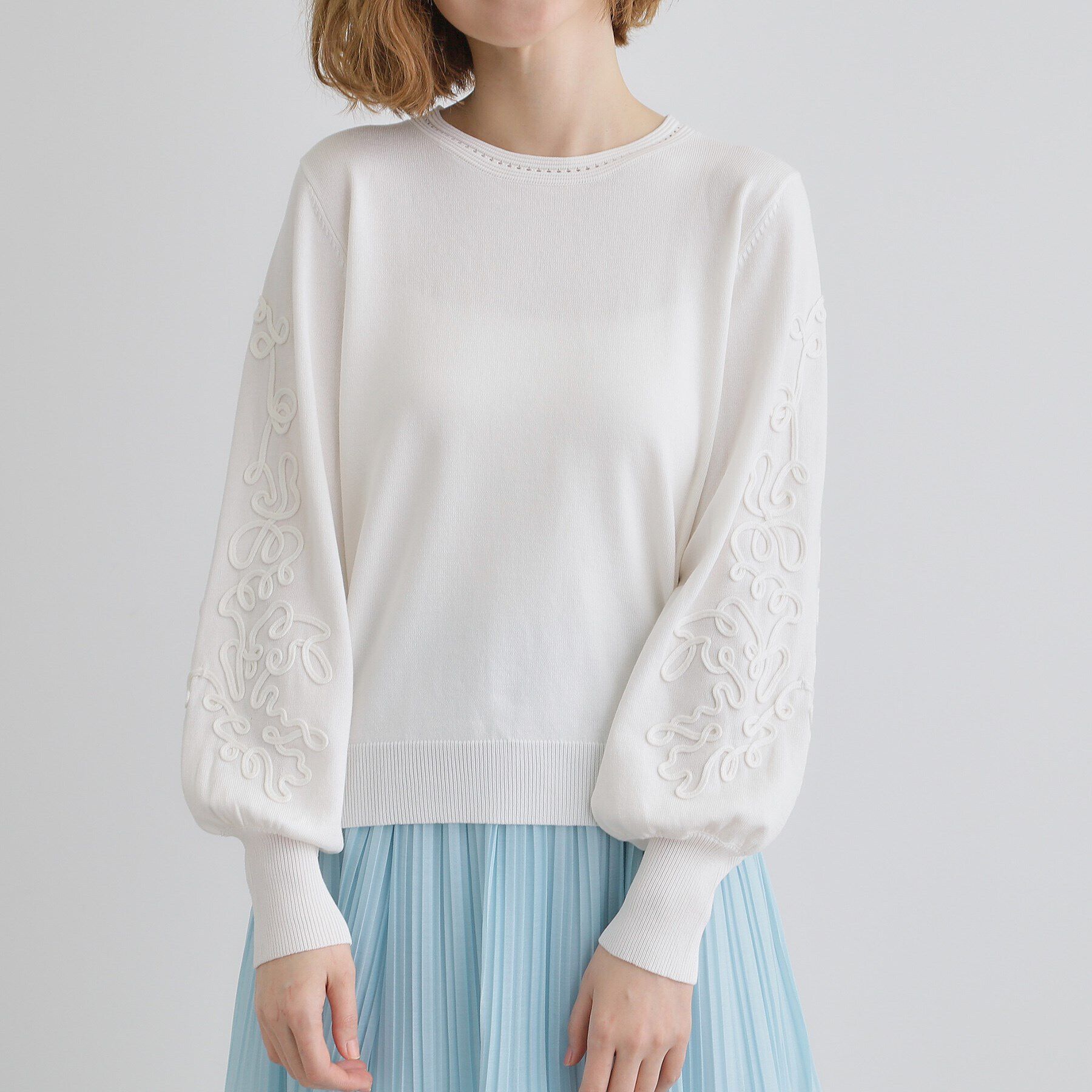 grove「袖コード刺繍ニットプルオーバー」|ニット・セーター|