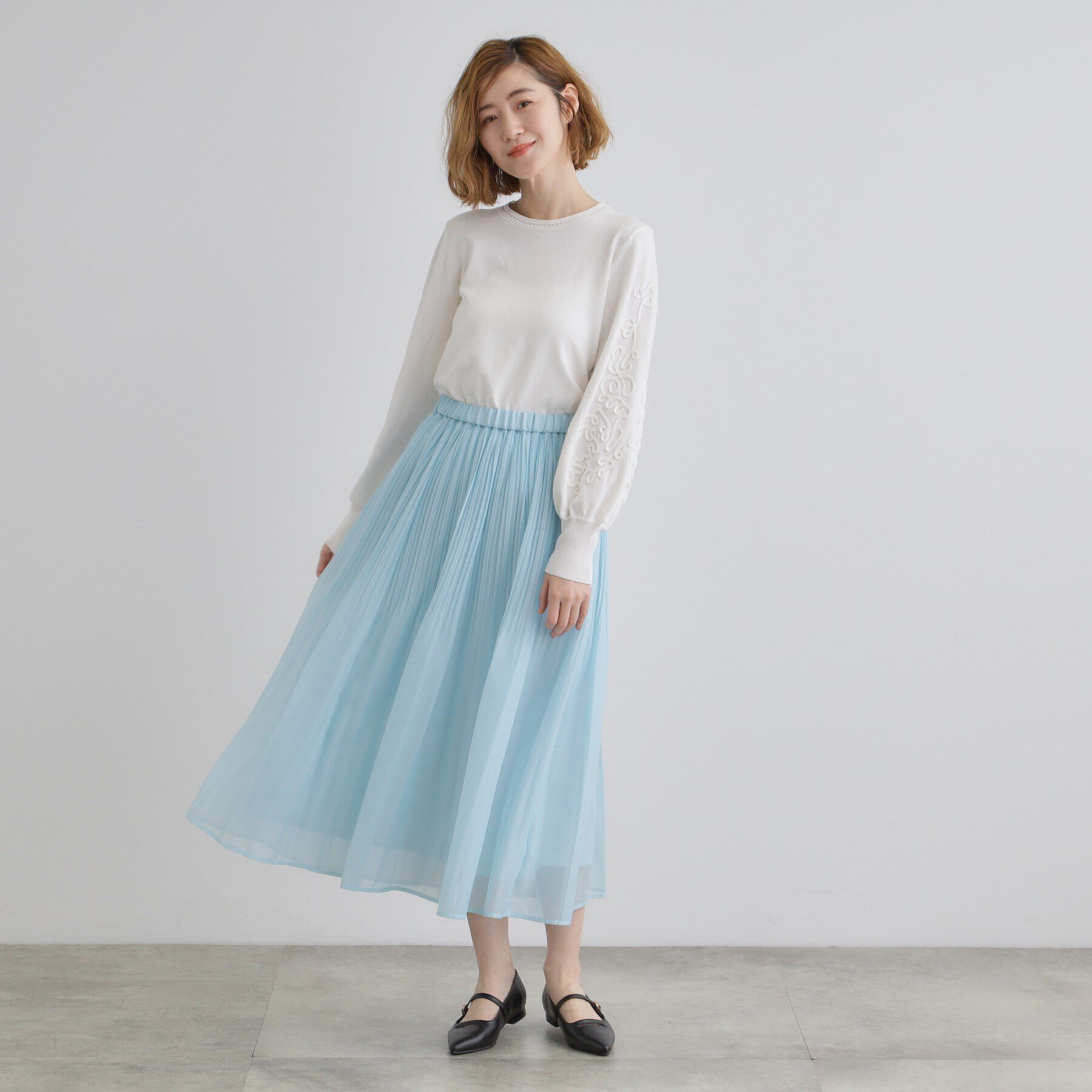 grove「袖コード刺繍ニットプルオーバー」|ニット・セーター|