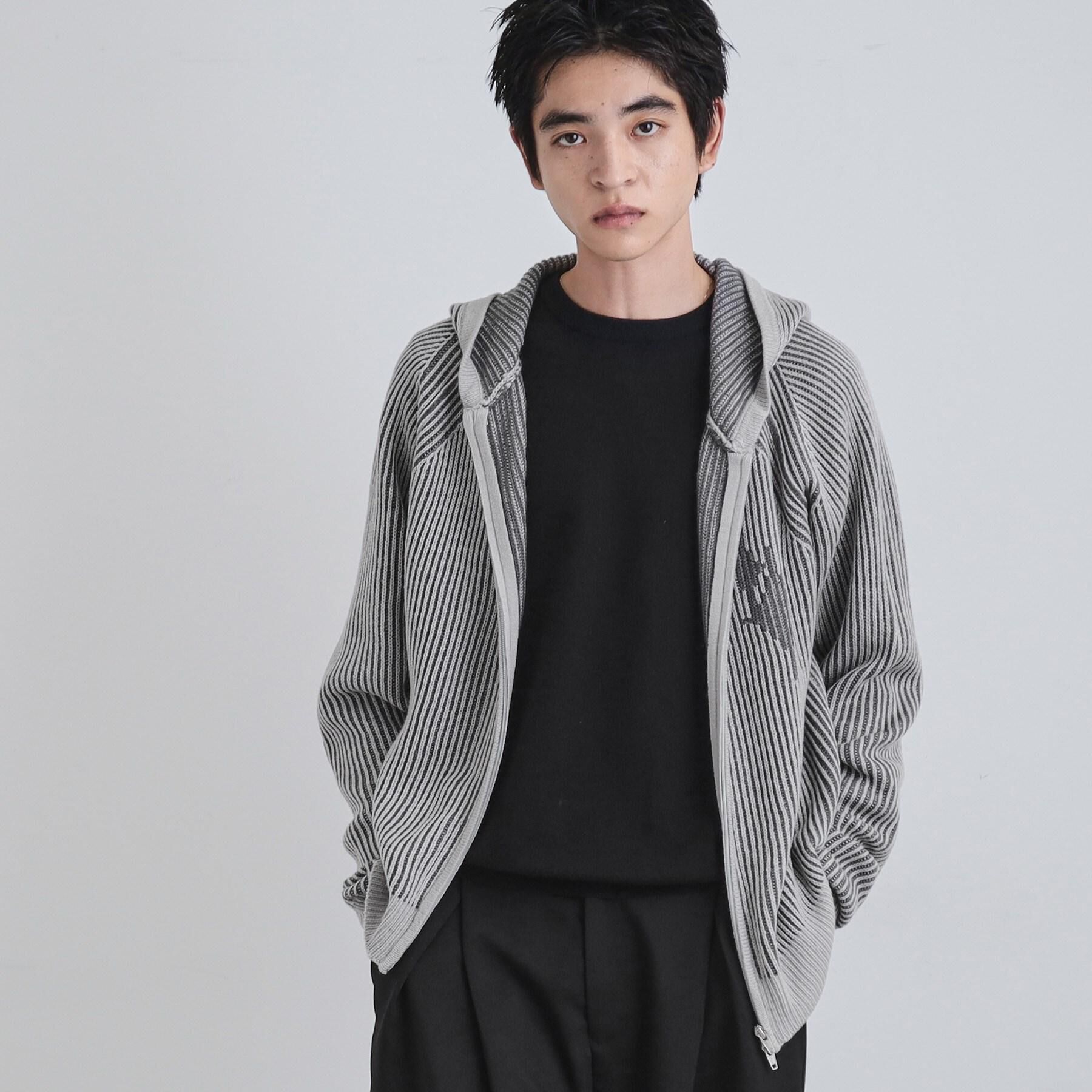 tk.TAKEO KIKUCHI「プレーティングブライトモチーフジップパーカー」|ニット・セーター|