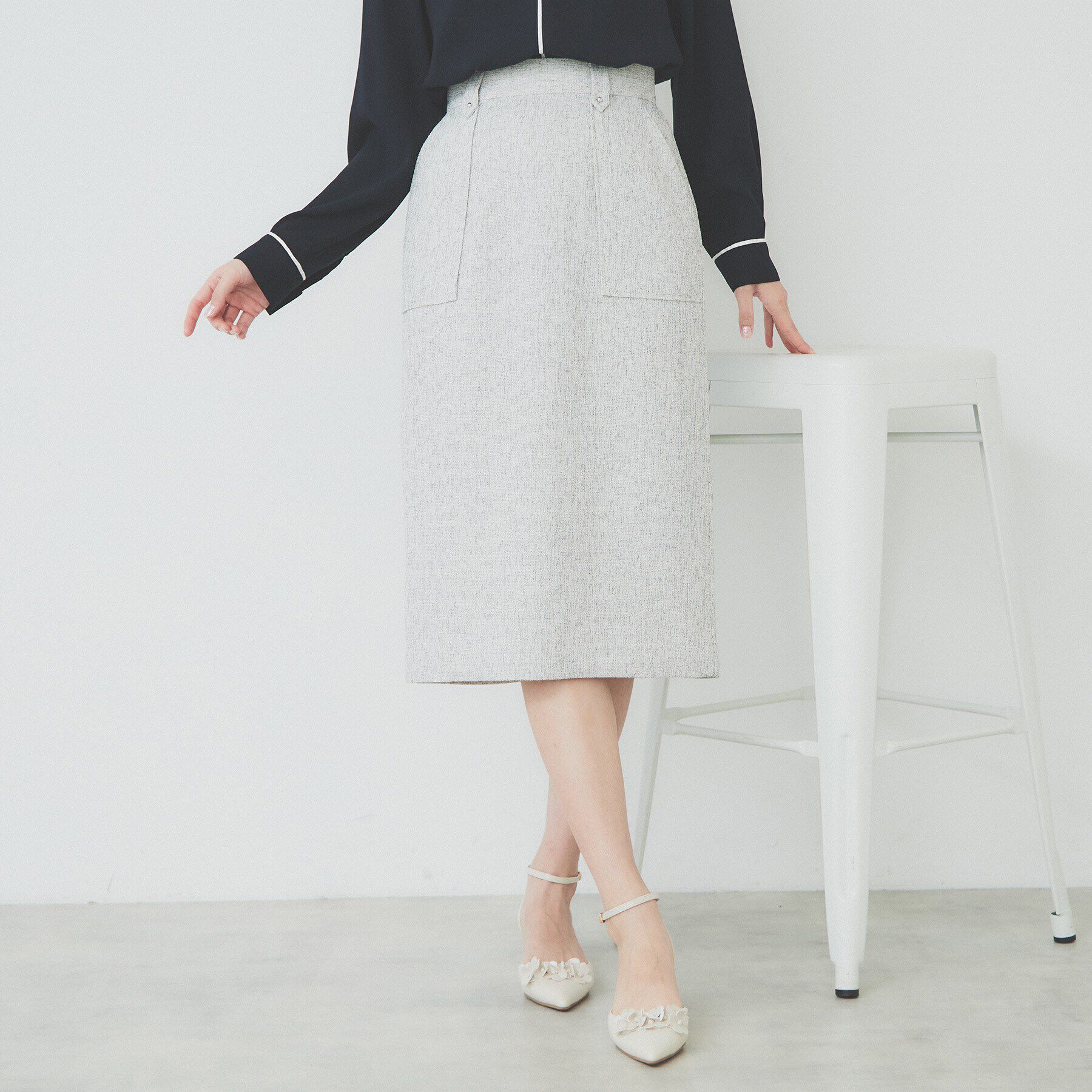 index「サマーツイードタイトスカート【洗濯機洗い可/イージーアイロン】」|スカート|