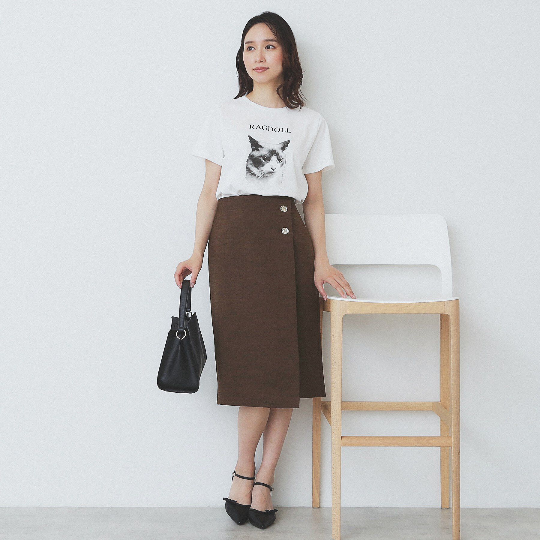 index「《丈が選べる》麻調ラップタイトスカート【洗濯機洗い可/イージーアイロン】」|スカート|