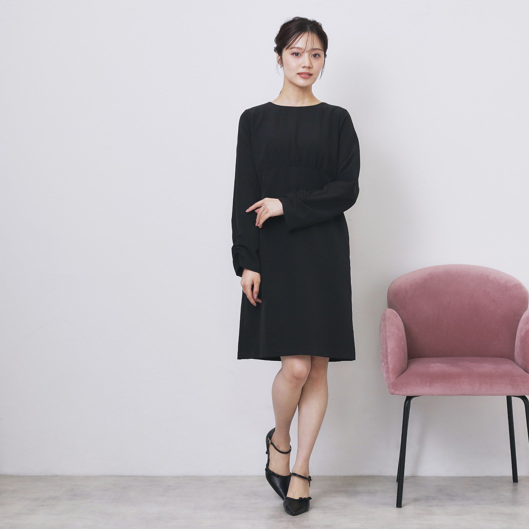 index「ダブルクロスリボンスリーブワンピース【洗濯機OK】」|ワンピース|