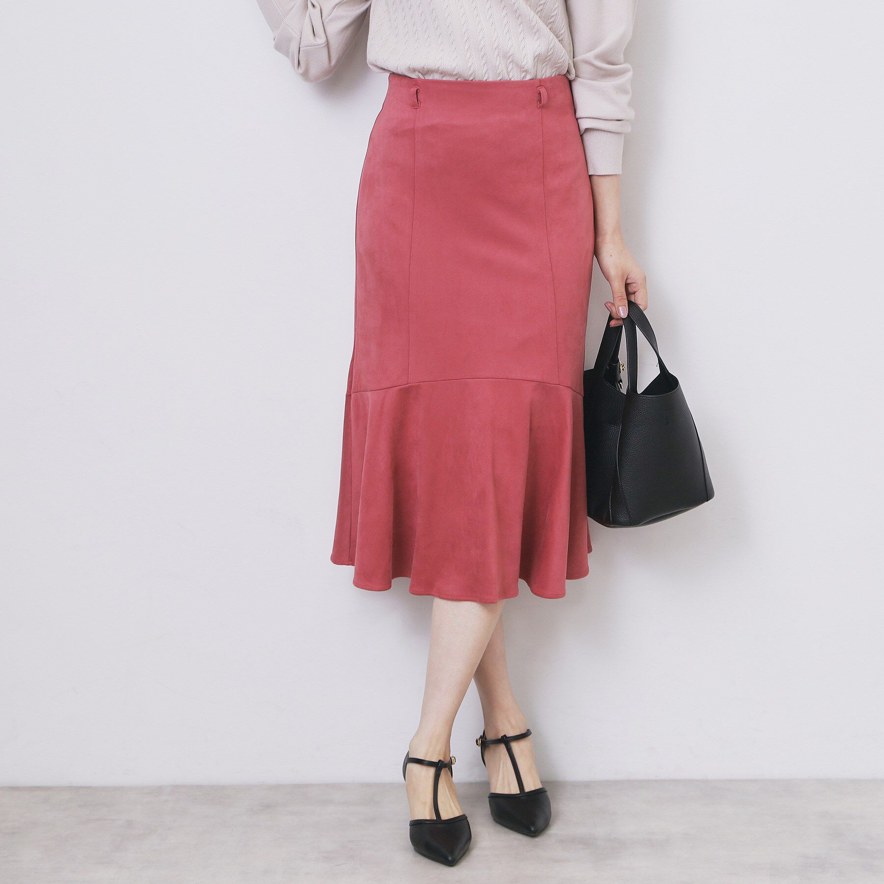 index「フェイクスウェード切り替えマーメイドスカート【洗濯機OK/イージーアイロン/防シワ】」|スカート|