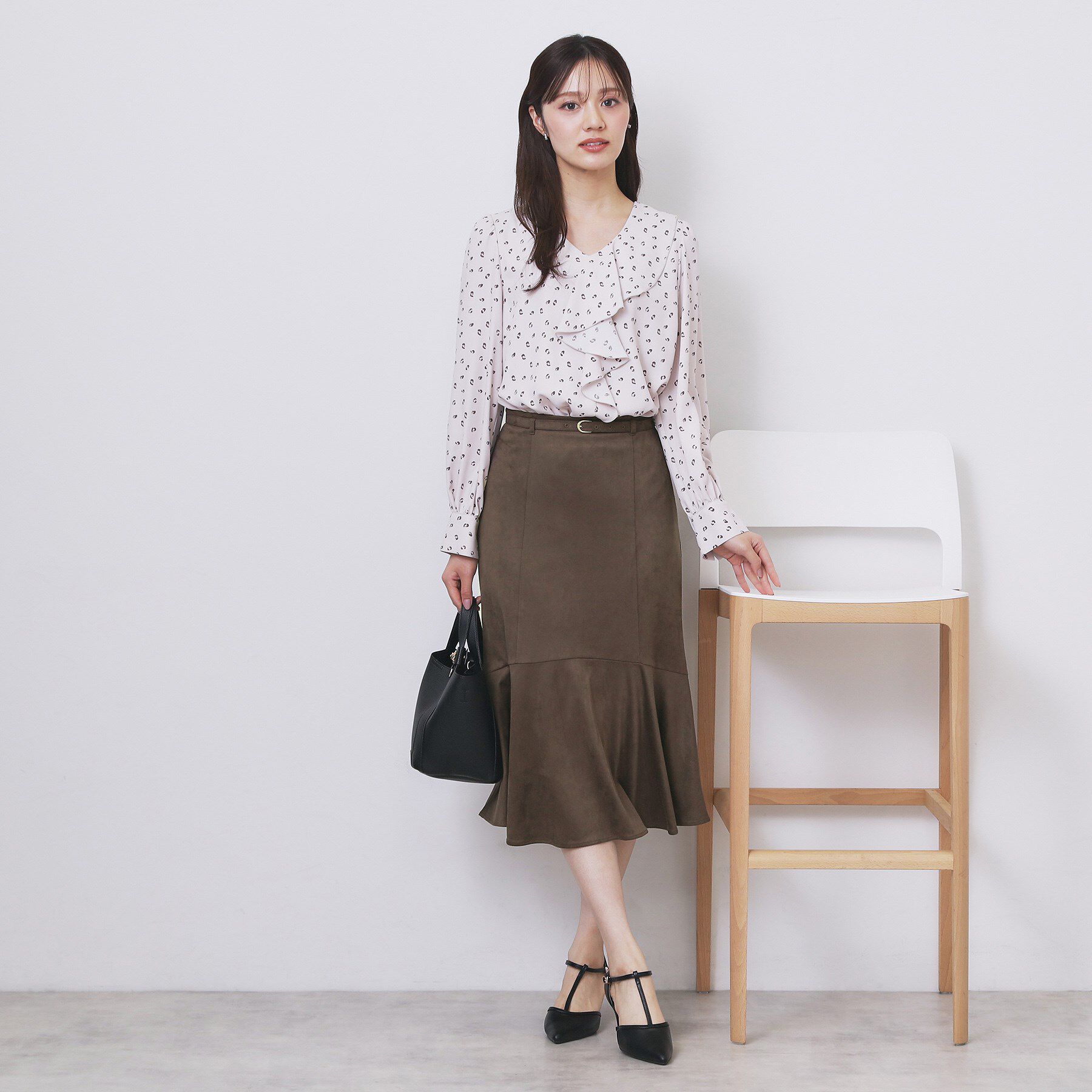 index「フェイクスウェード切り替えマーメイドスカート【洗濯機OK/イージーアイロン/防シワ】」|スカート|