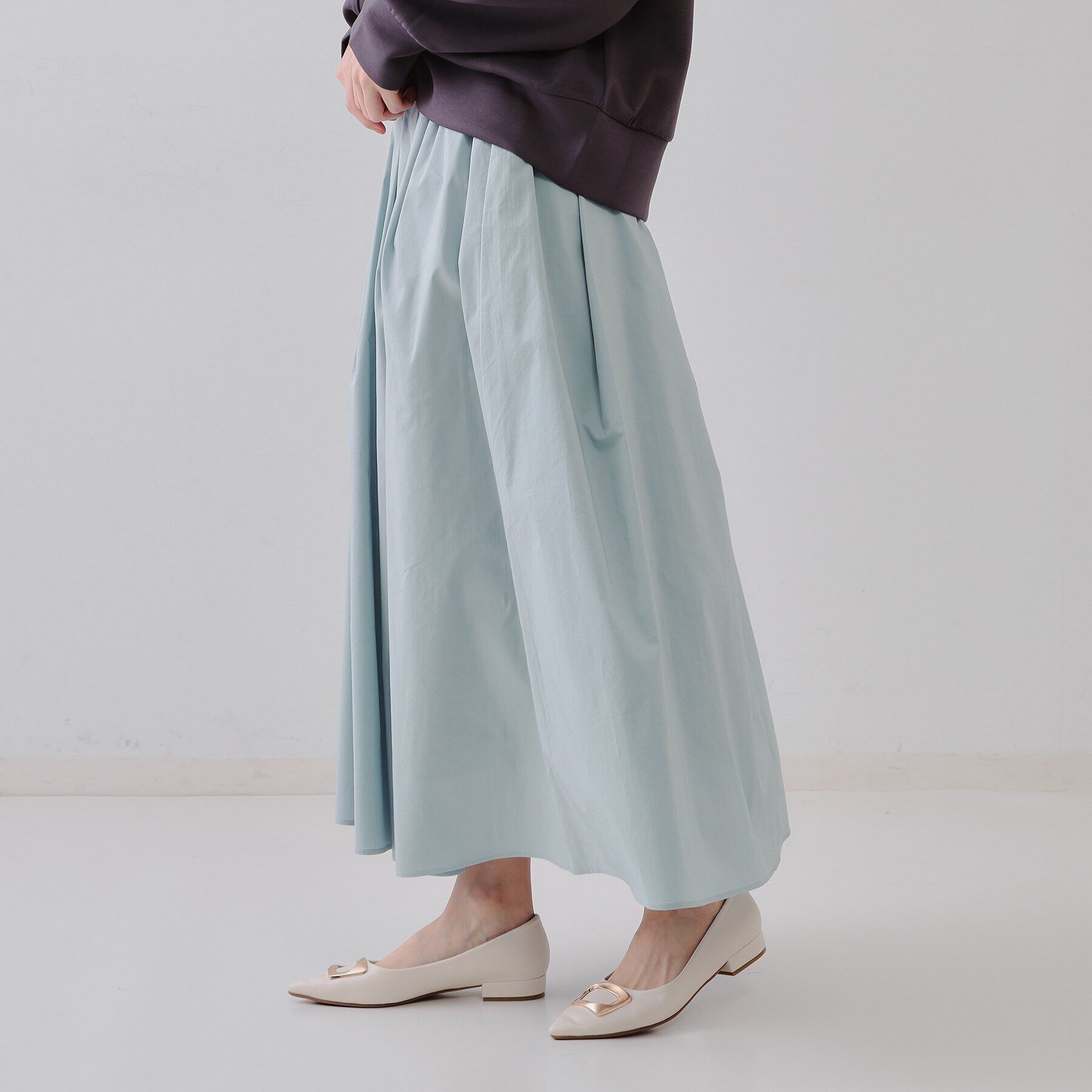 OPAQUE.CLIP「イージータックギャザースカート【洗濯機洗い可】」|スカート|
